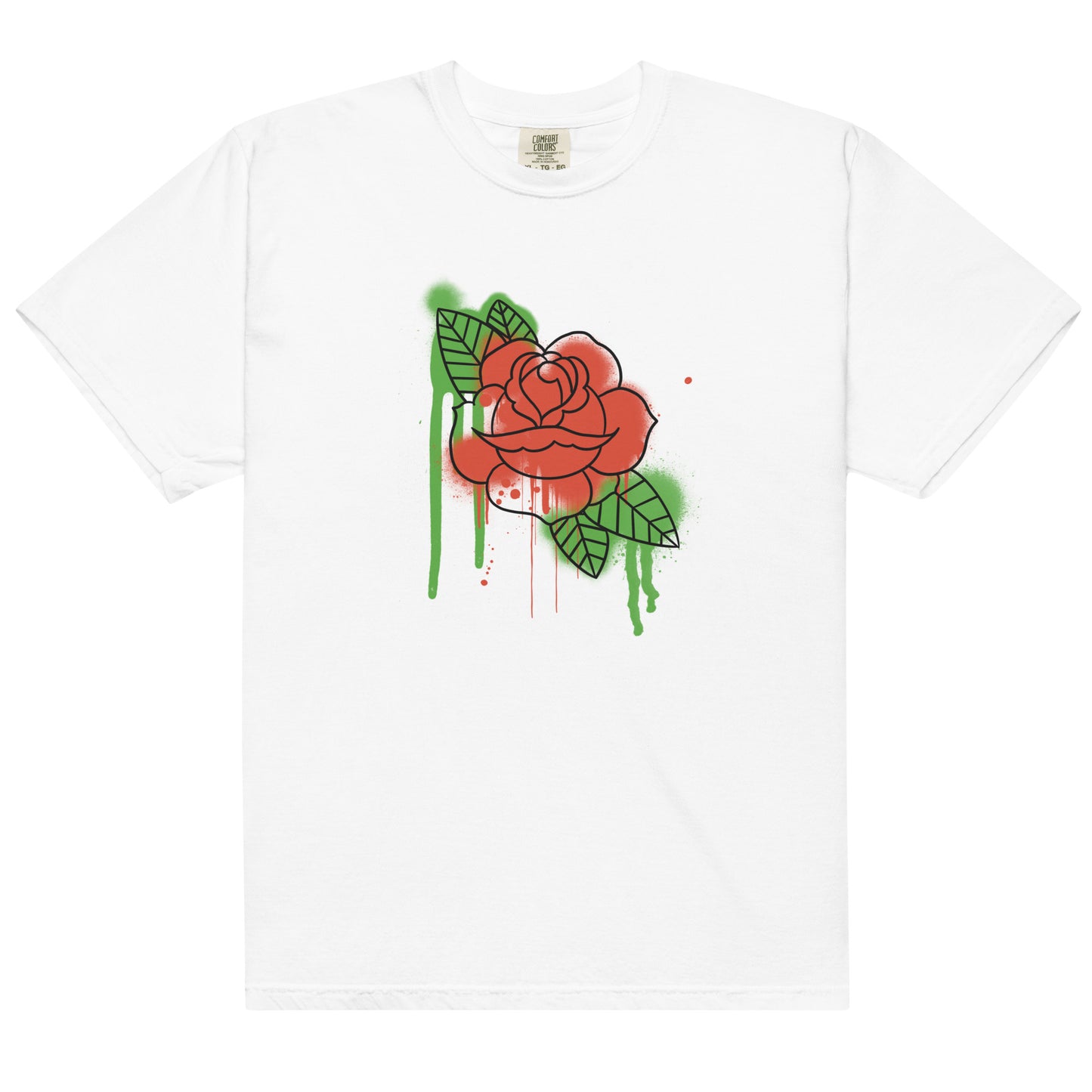 Spraypaint Rose Heavyweight -shirt