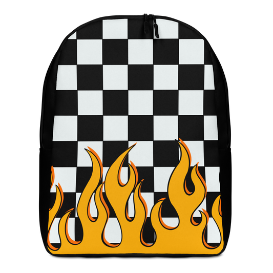 Checkered Flames Minimalist Backpack