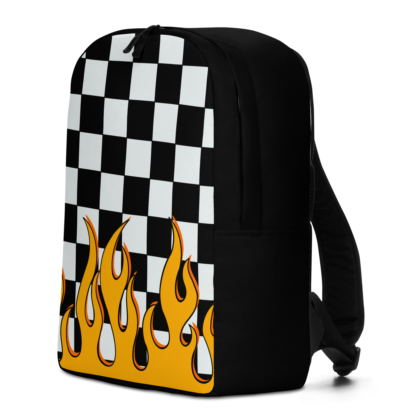 Checkered Flames Minimalist Backpack