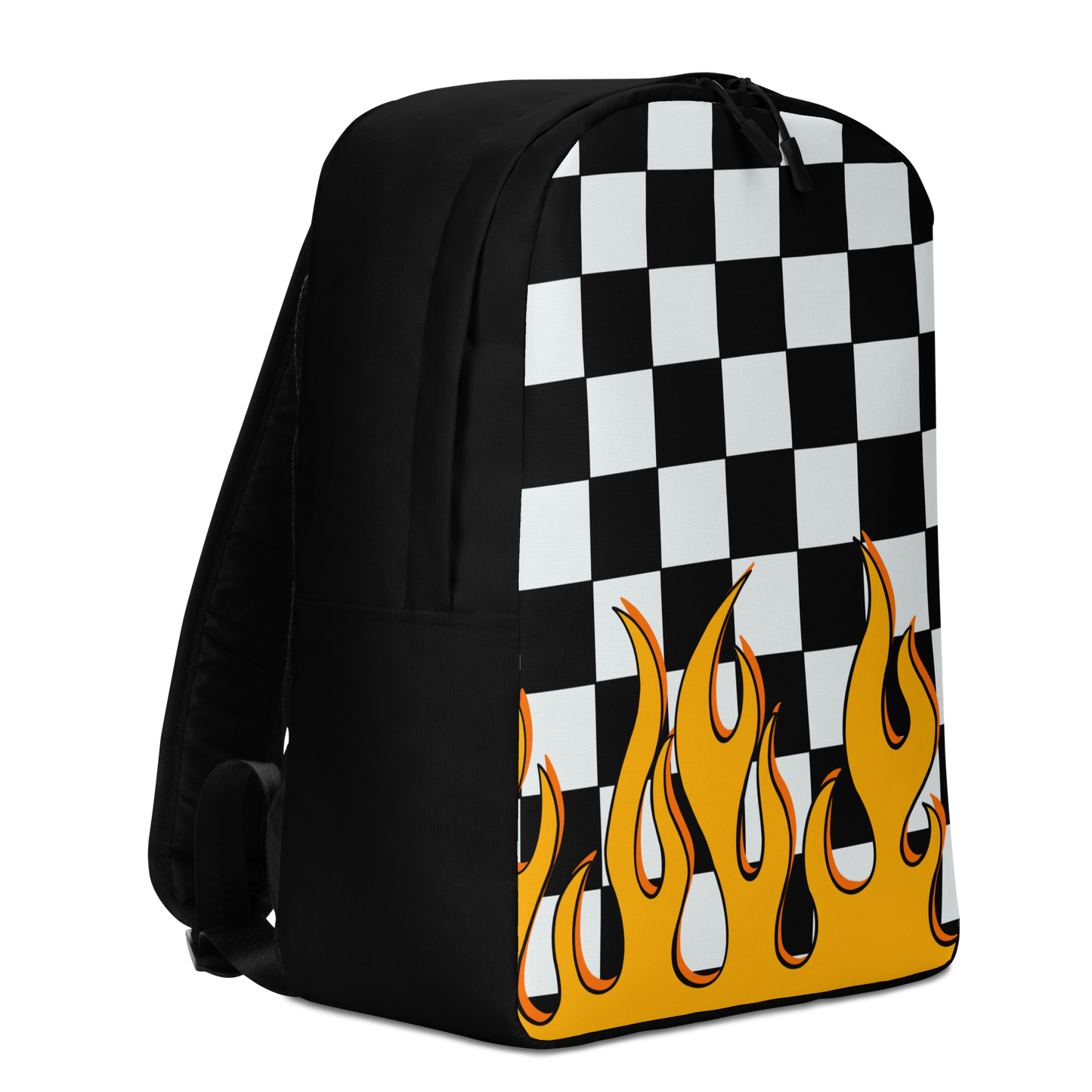 Checkered Flames Minimalist Backpack