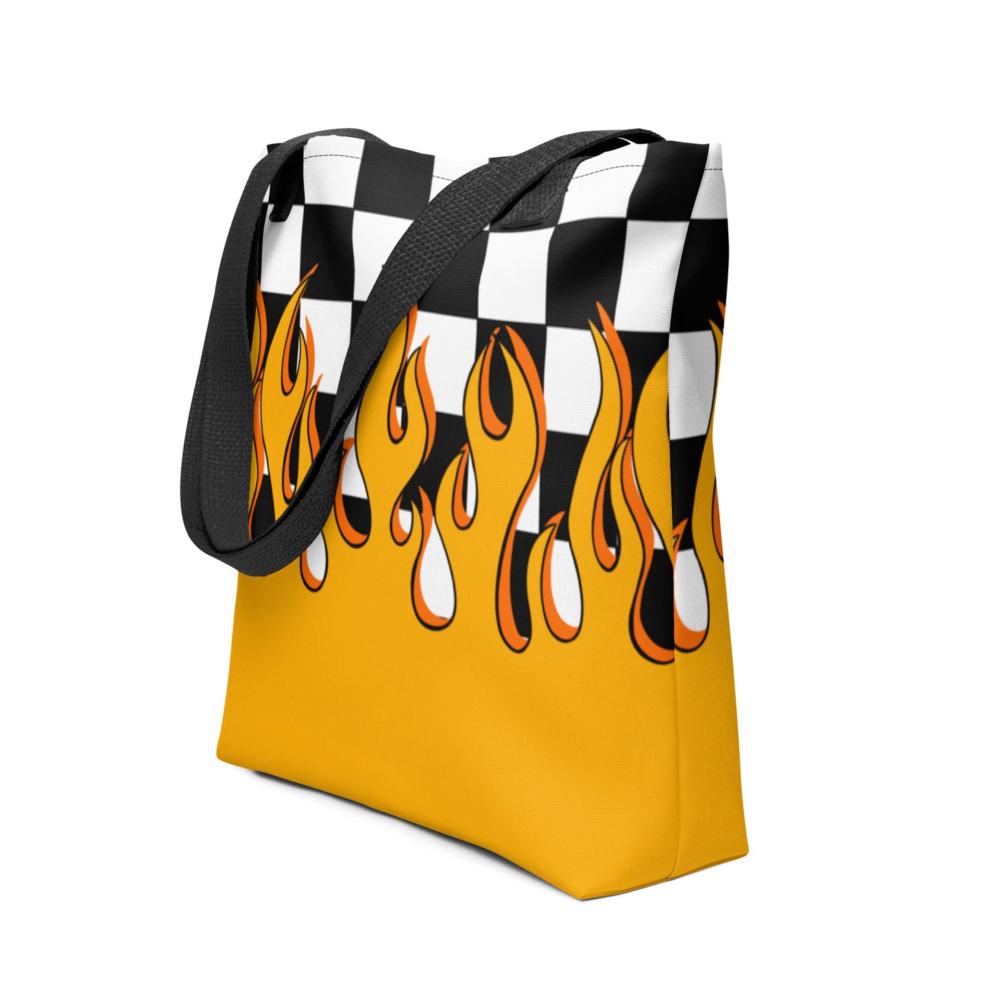 Checkered Flames Tote bag