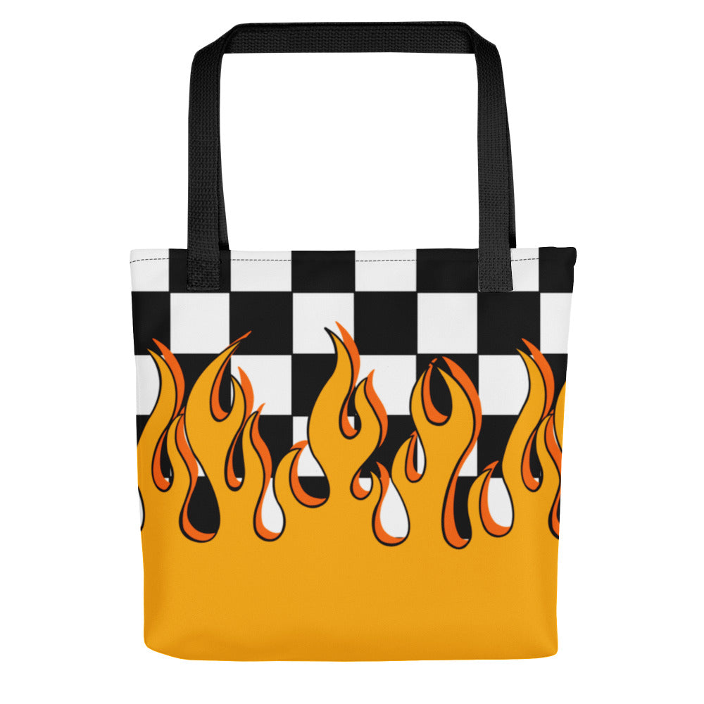 Checkered Flames Tote bag