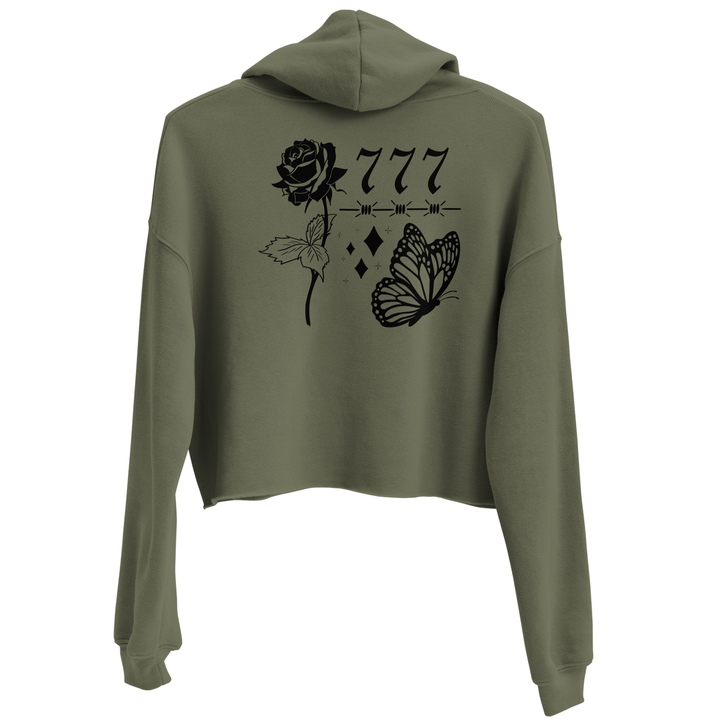 Lucky 7 Angel Numbers Crop Hoodie