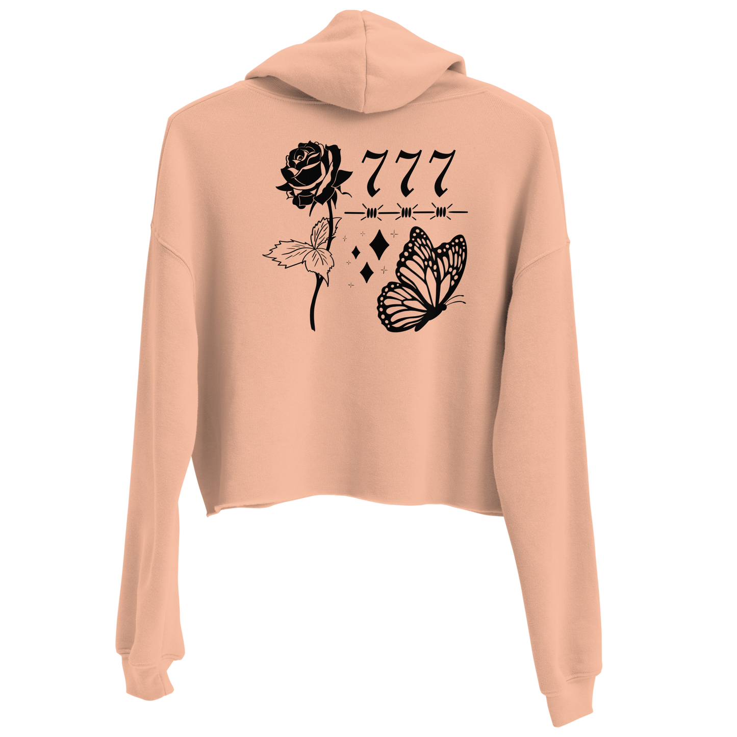 Lucky 7 Angel Numbers Crop Hoodie